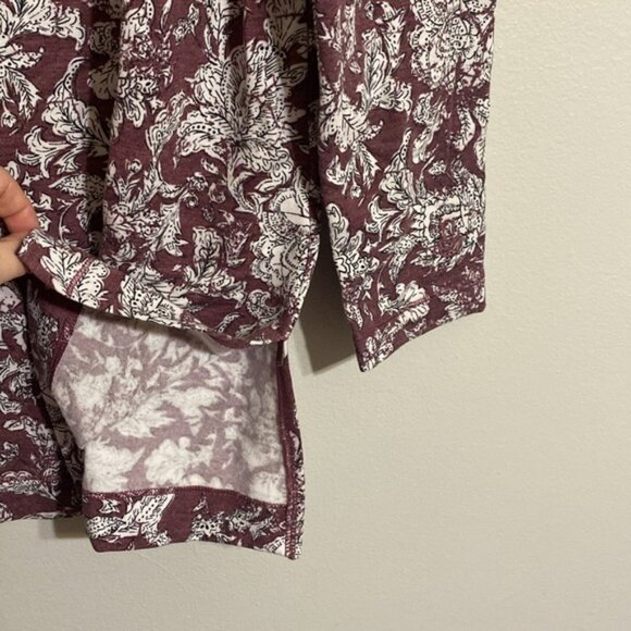 Cuddl Duds Purple Floral Long Sleeve Top - Picture 4 of 5